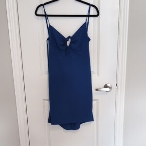 Blue Tie-Front Slip Dress - Perfect For Spring Break Or Summer